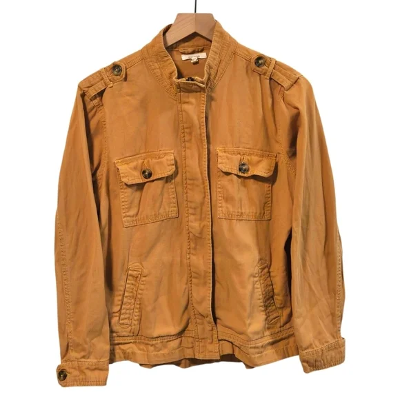 Maurices Mustard Yelllw Long Sleeve Lightweight Utility Jacket Size Large - Picture 1 of 8